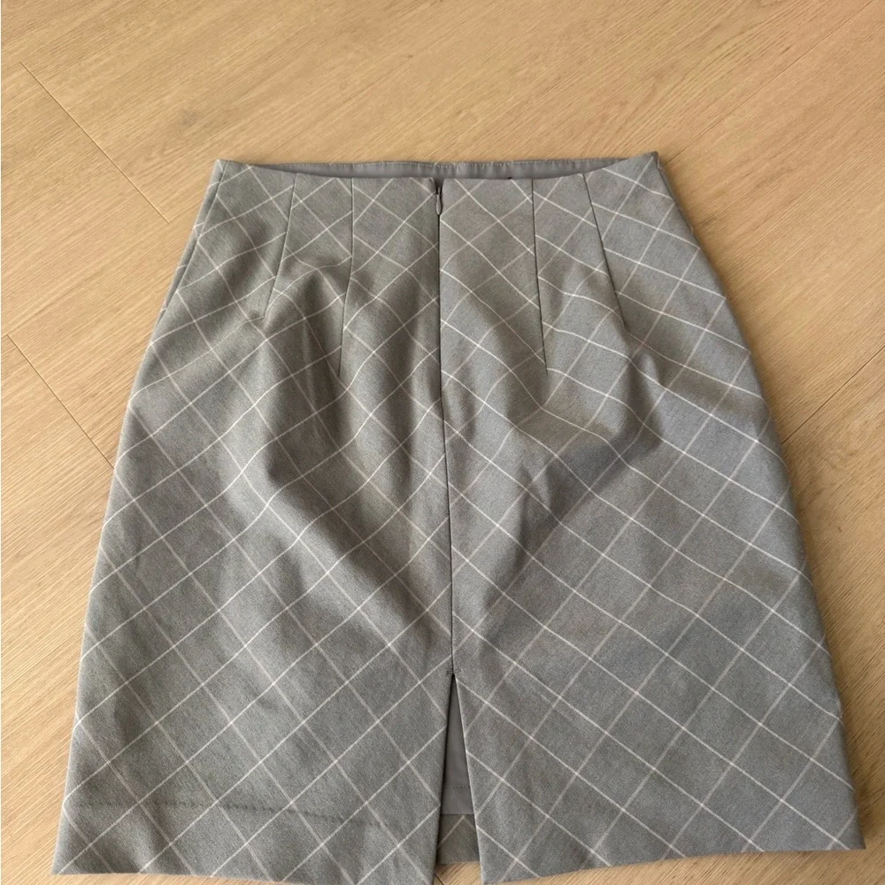 Express Gray Plaid Pencil Skirt